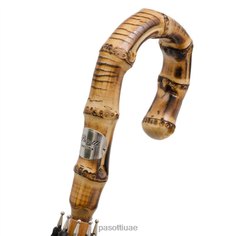 مظلة | 476f oxf-18 b - مظلة أكسفورد سوداء بمقبض من الخيزران PASOTTI Z446V101